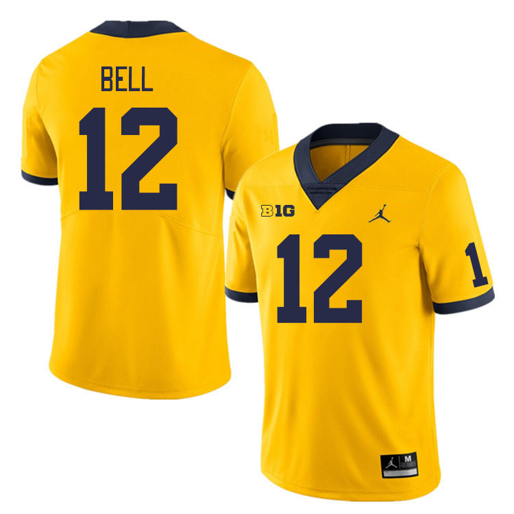 Michigan Wolverines #12 Kendrick Bell College Football Jerseys Stitched Sale-Maize